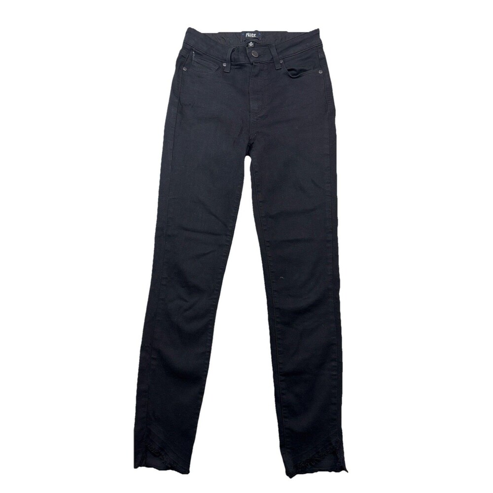 PAIGE Hoxton Ankle  Jeans Raw Step Hem Black Shadow size 25 USA  City Casual